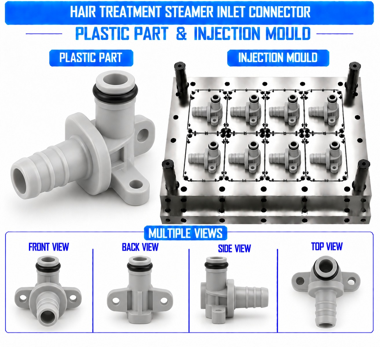 Hair Treatment Steamer Plastic Inlet Connector Mould and Moulding Service